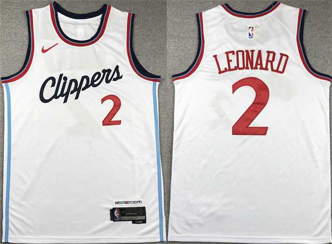 Mens Los Angeles Clippers #2 Kawhi Leonard White Stitched Jersey->los angeles clippers->NBA Jersey